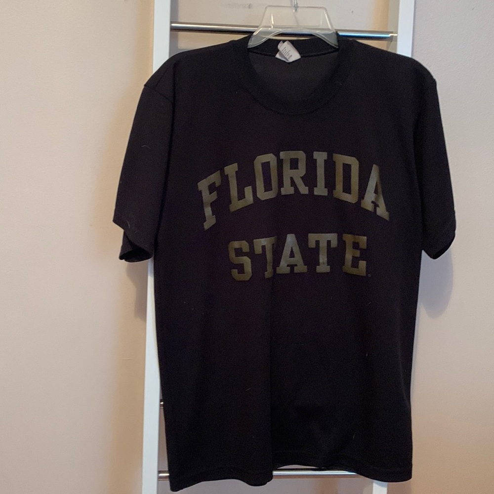 Florida State Polyester Black w/Gold Crew Neck Unisex Tee